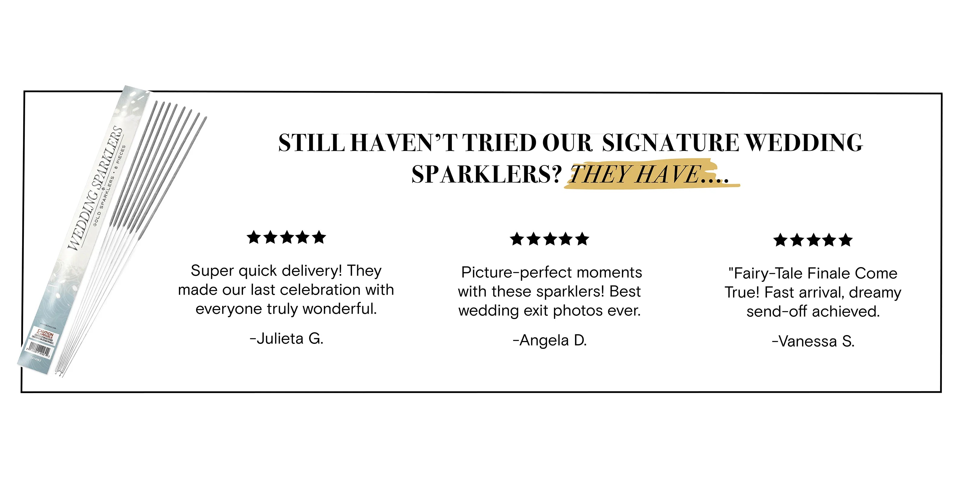 Reviews from brides who used wedding sparklers for a send off