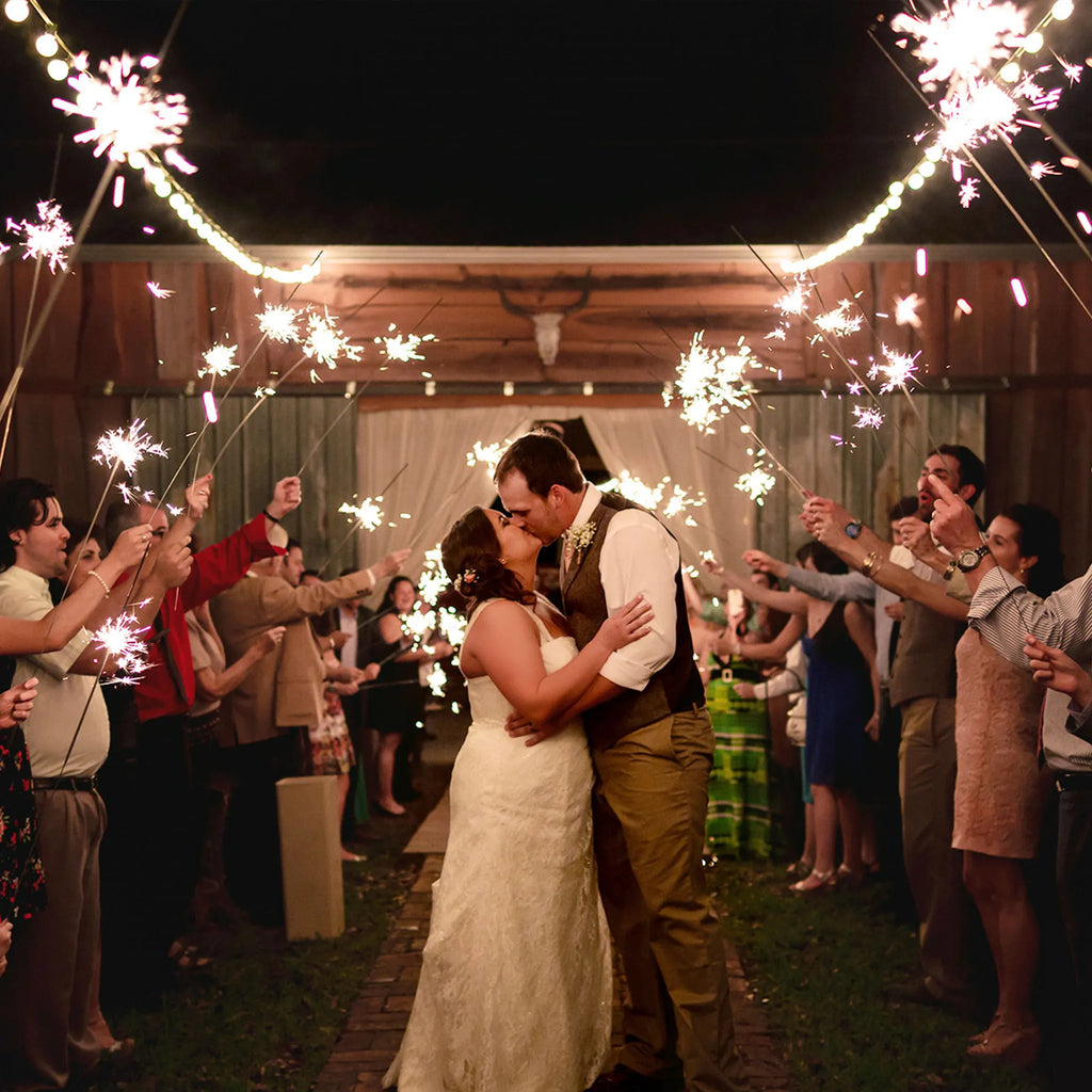 36 inch wedding sparklers used for a grand exit.