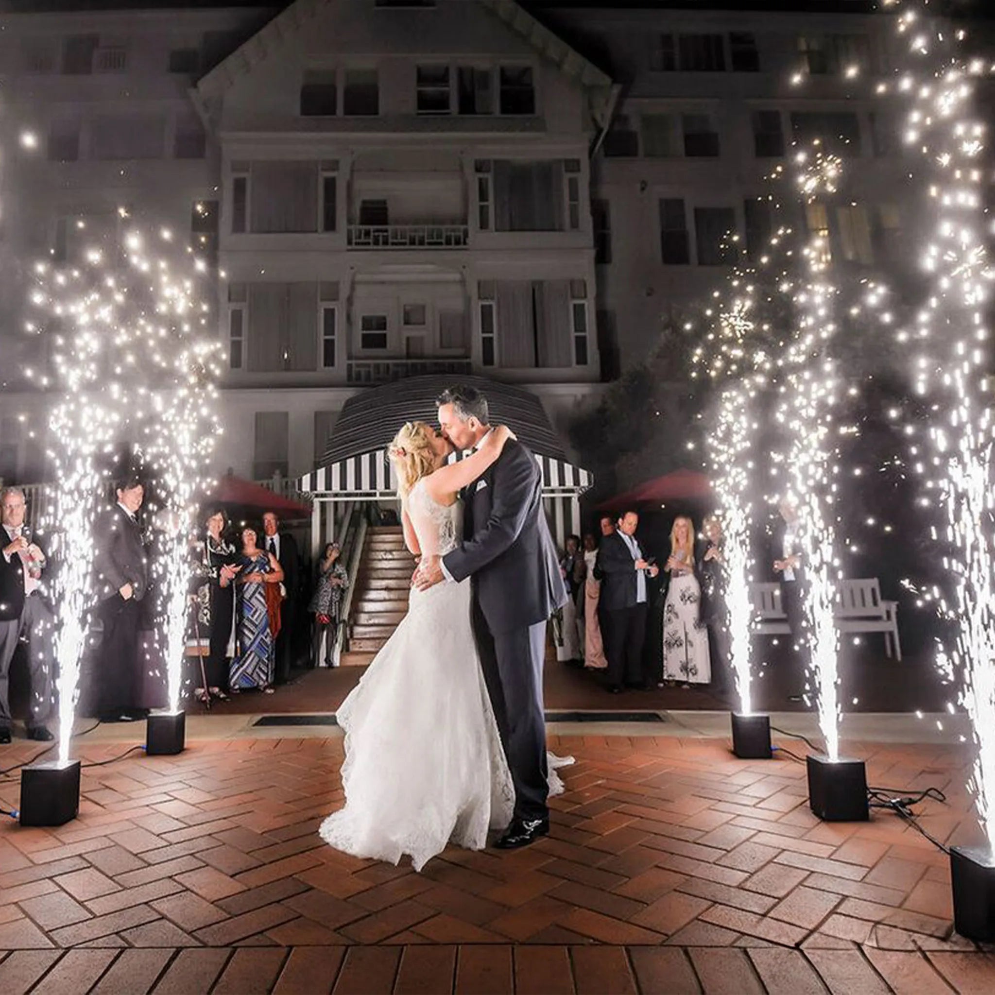 Cold Sparklers Marchine outside wedding